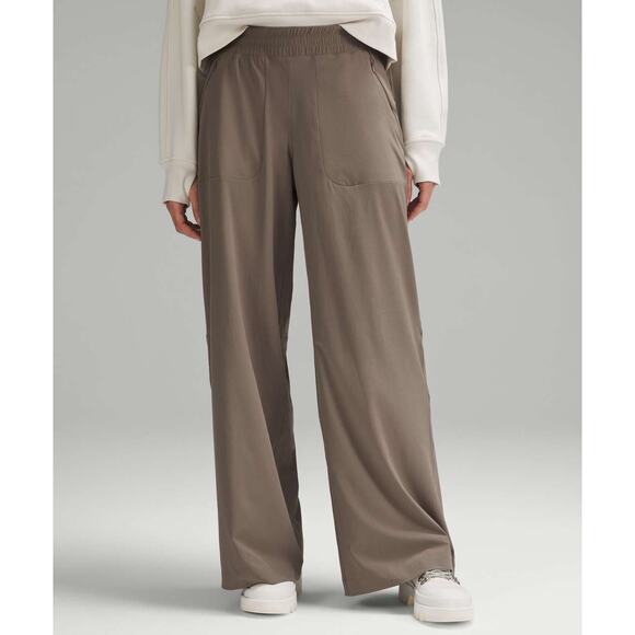 lululemon athletica Pants - Lululemon Swift Wide Leg Mid Rise Pant Full Length Nomad Brown 6 Flowy Pocket